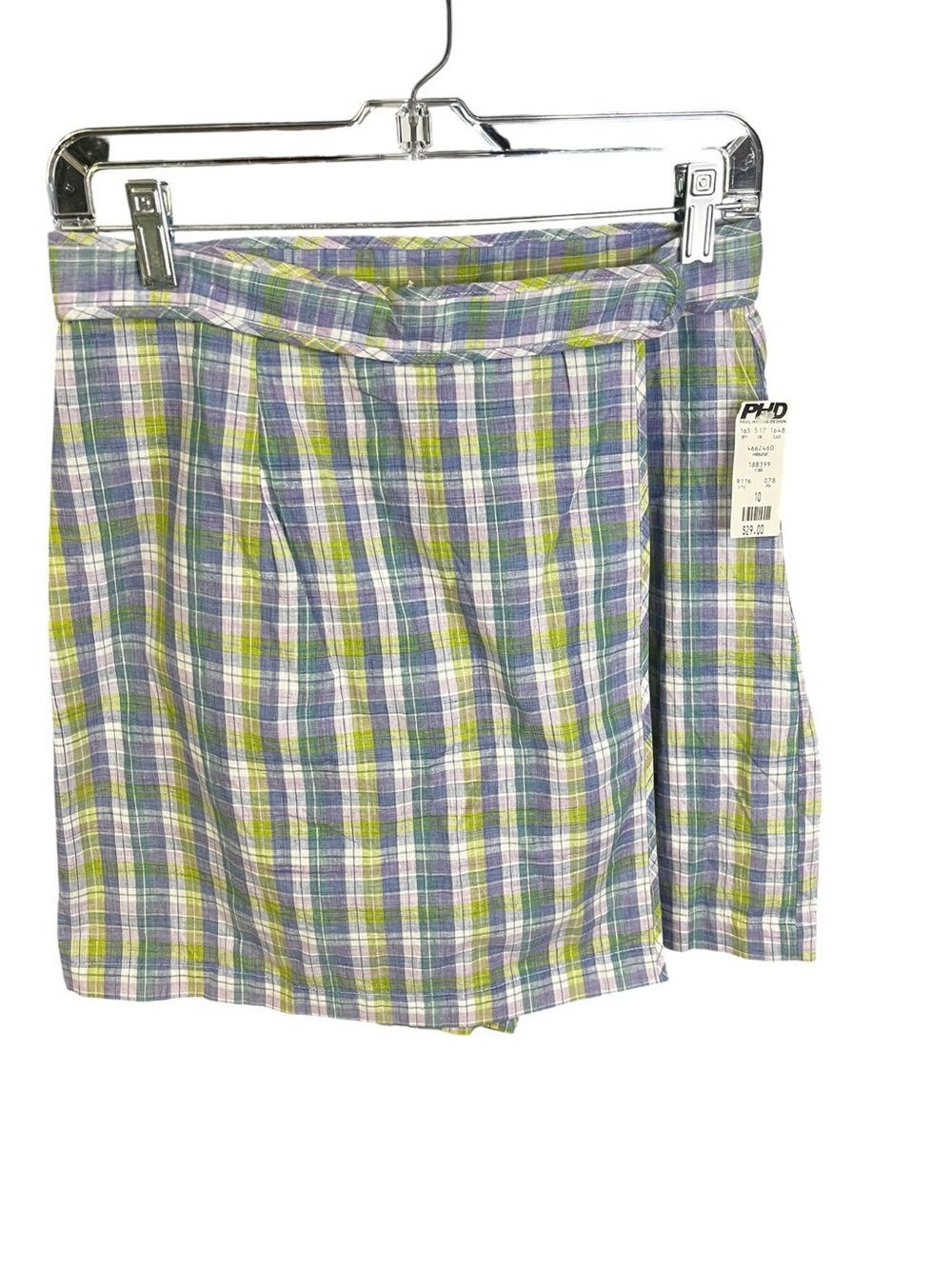 NWT vintage  plaid cotton skort